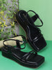 Kiravi Front Double Strap Black Sandals