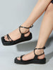 Kiravi Front Double Strap Black Sandals