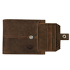Lorenz RFID Blocking Brown Genuine Hunter Leather Wallet for Men with ATM Card & Coin Zipper