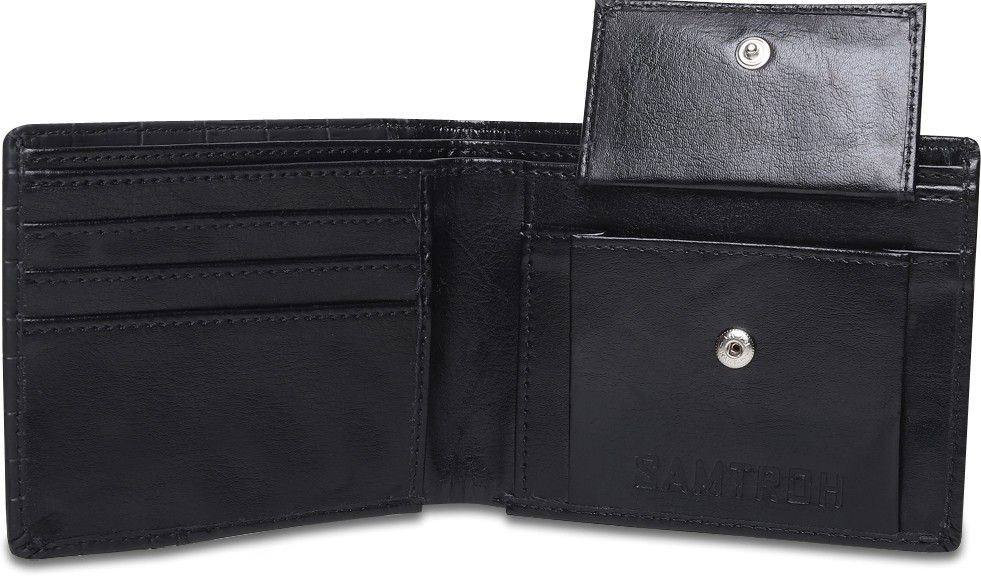 SAMTROH Men Casual, Ethnic, Evening/Party, Formal, Travel, Trendy Black Artificial Leather Wallet (4 Card Slots)