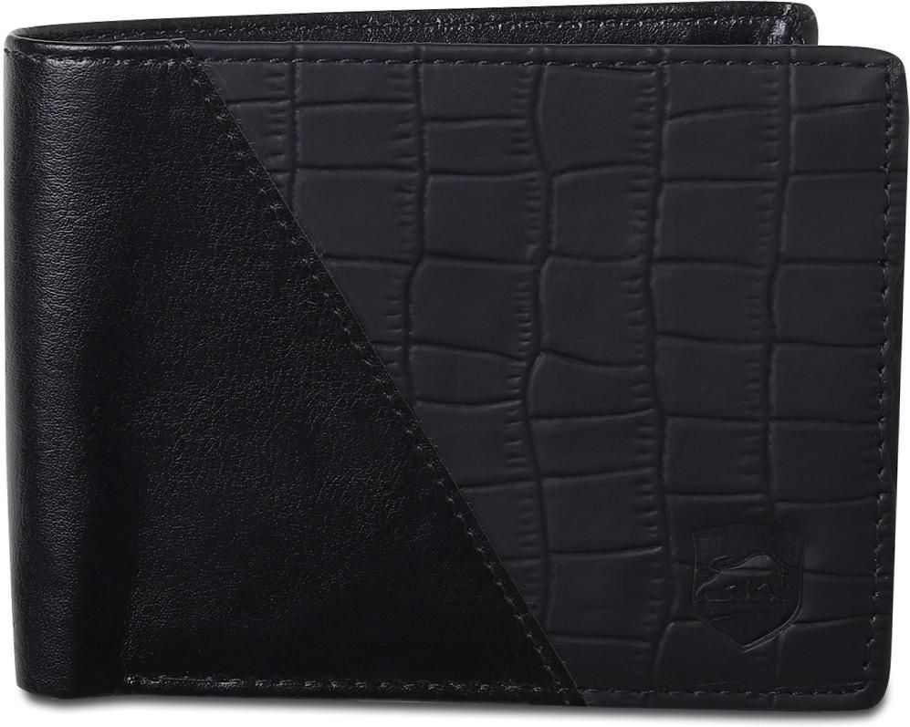 SAMTROH Men Black Artificial Leather Wallet (5 Card Slots)